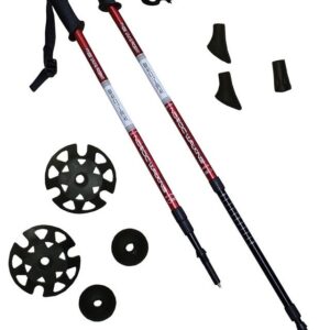 Kije Trekkingowe Regulowane ACRA 65 - 135 cm Czerwone