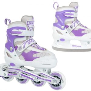 Łyżworolki 2w1 SPARTAN Purple-White Inliner (30-33)