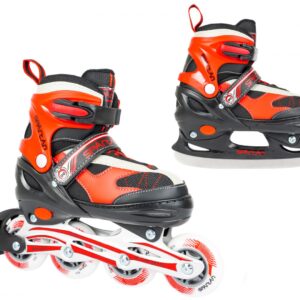 Łyżworolki 2w1 SPARTAN Red Inliner (30-33)
