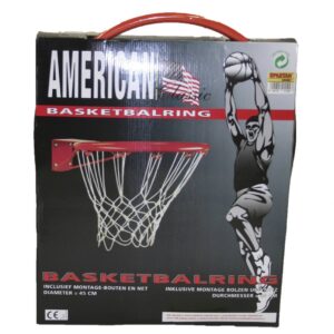 OBRĘCZ DO KOSZA Z SIATKĄ ENERO CZERWONA