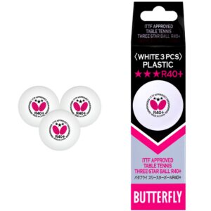 Piłeczki do Tenisa Stołowego BUTTERFLY *** Białe - 3 szt.